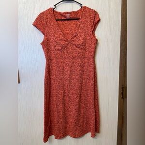 Toad&Co Organic Cotton Orange Patterned Dress – Size M